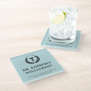 Personalised Modern Medical School Graduation Glass Coaster