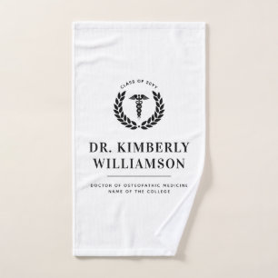 Personalised Modern Medical School Graduation Hand Towel