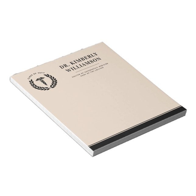 Personalised Modern Medical School Graduation Notepad (Angled)