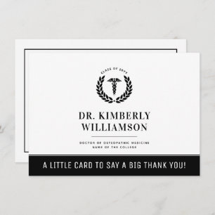 Personalised Modern Medical School Graduation Thank You Card