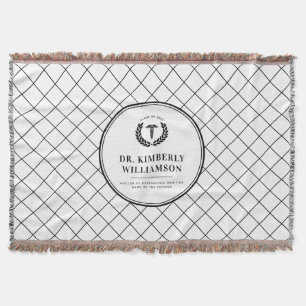 Personalised Modern Medical School Graduation Throw Blanket