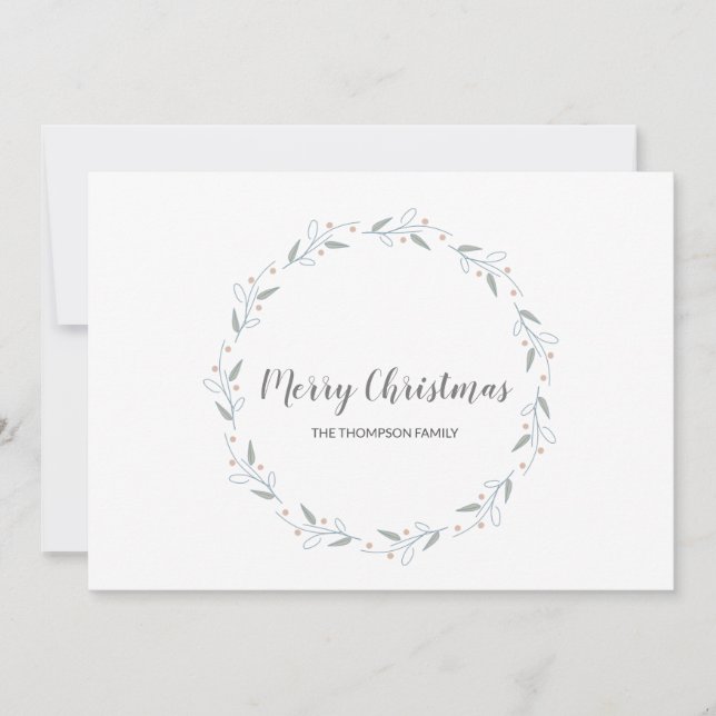 Personalised Modern Merry Christmas Family Holiday Card (Front)