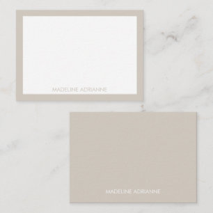 Personalised Modern Minimal Warm Greige Name Card