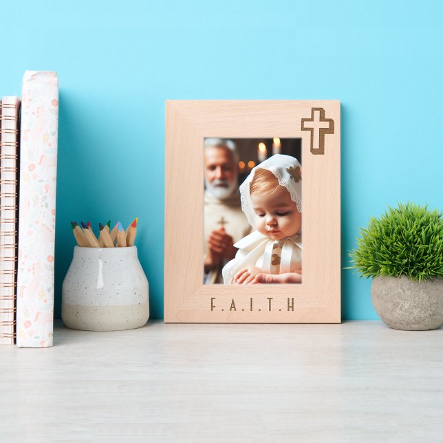 Personalised Modern Minimalist Cross Keepsake Etched Frames (Creator Uploaded)