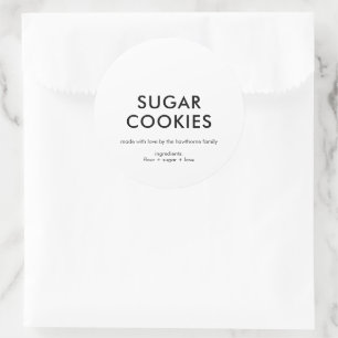 Personalised Modern Minimalist Homemade Classic Round Sticker