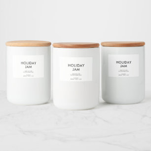 Personalised Modern Minimalist Homemade Holiday Food Label