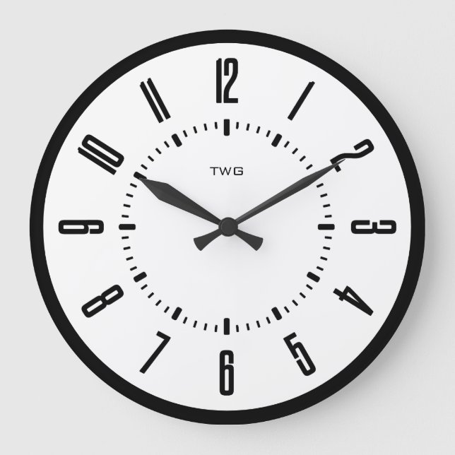 Personalised Modern Minimalist Large Clock (Front)