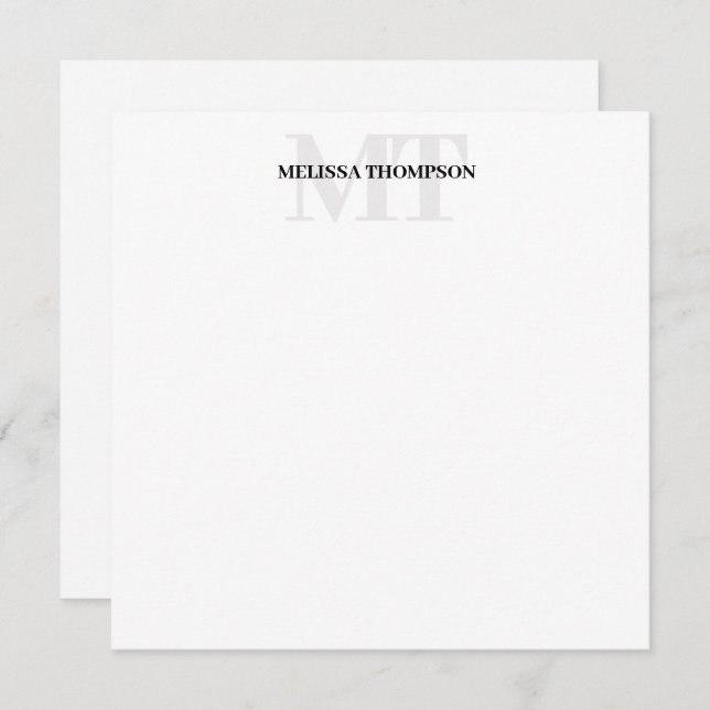 Personalised Modern Minimalist Monogram Card (Front/Back)