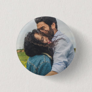 Personalised Modern Minimalist Photo 3 Cm Round Badge