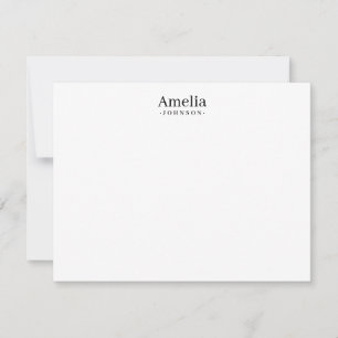 Personalised Modern Minimalist Stylish Clean Black Card