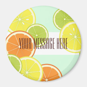 Personalised Modern Mint Green Citrus Fruit Slices Magnet