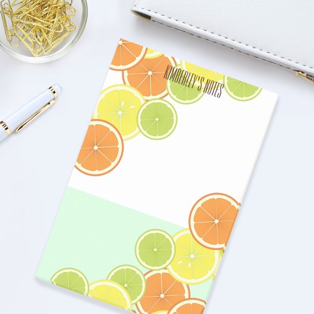 Personalised Modern Mint Green Citrus Fruit Slices Post-it Notes (Creator Uploaded)