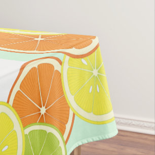 Personalised Modern Mint Green Citrus Fruit Slices Tablecloth