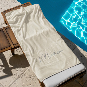 Personalised Modern Monogram Beach Towel