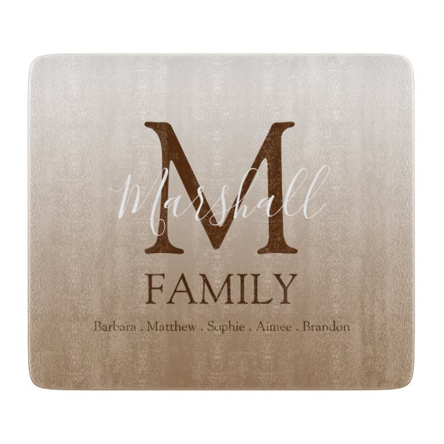 Personalised Modern Monogram Cutting Board (Front)