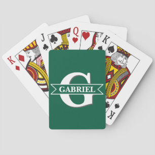 Personalised Modern Monogram Name Poker Cards