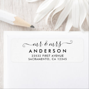 Personalised Modern Mr and Mrs Family Last Name Return Address Label