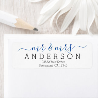 Personalised Modern Mr and Mrs Family Name Return Address Label