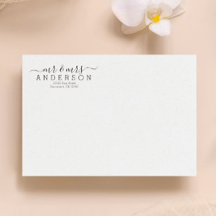 Personalised Modern Mr and Mrs Family Name Return Return Address Label