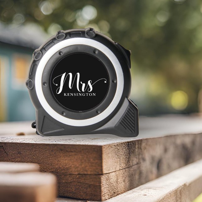 Personalised Modern Mrs Newlywed Typography 1 (Personalized Modern Mrs Newlywed Typography Tape Measure)