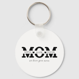 Personalised Modern Mum Kids  Name Mothers Day  Key Ring