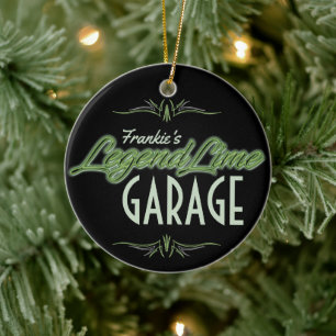 Personalised Modern Muscle Car Legend Lime Custom Ceramic Ornament