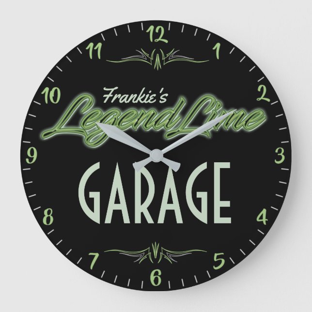 Personalised Modern Muscle Car Legend Lime Large Clock (Front)