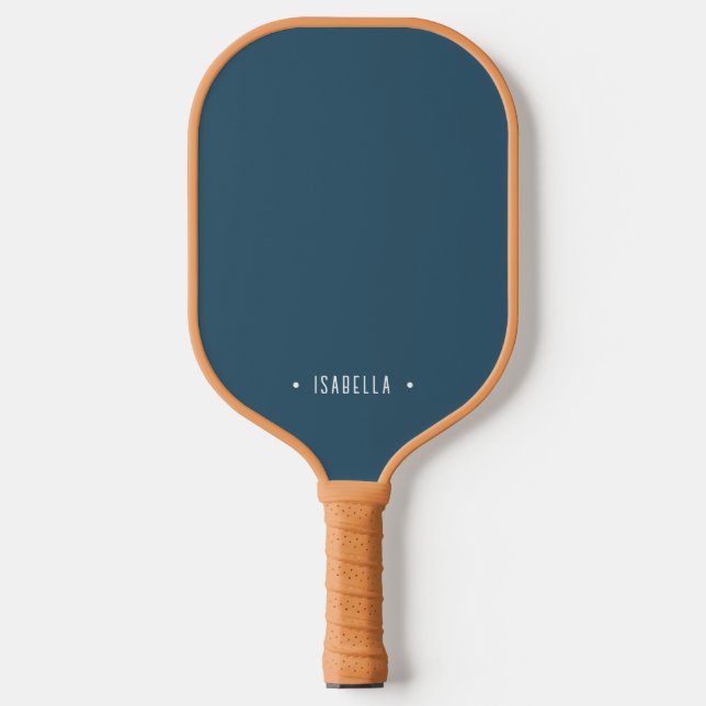 Personalised Modern Muted Blue Name Pickleball Paddle (Front)