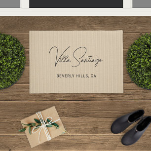 Personalised Modern Name of Home Residence Doormat