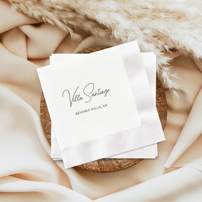 Personalised Modern Name of Home Residence Napkin (Creator Uploaded)