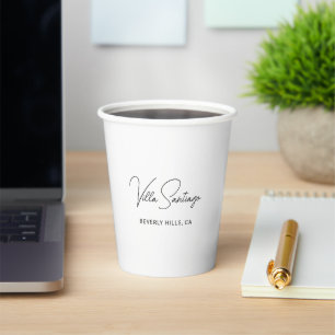 Personalised Modern Name of Home Residence Paper Cups
