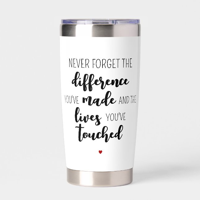 Personalised Modern Never Forget Retirement Insulated Tumbler (Front)