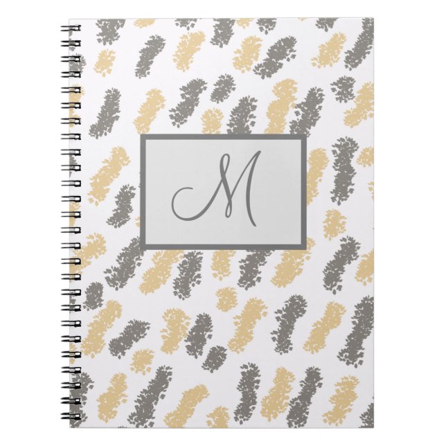 Personalised Modern NotebookTaupe Grey Swish  Notebook (Front)