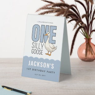 Personalised Modern One Silly Goose 1st Birthday