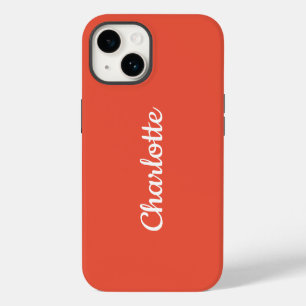 Personalised Modern Orange iPhone 14 Case