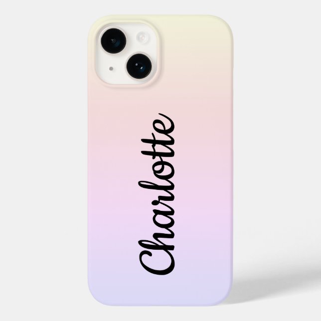 Personalised Modern Pastel Ombre Case-Mate iPhone Case (Back)