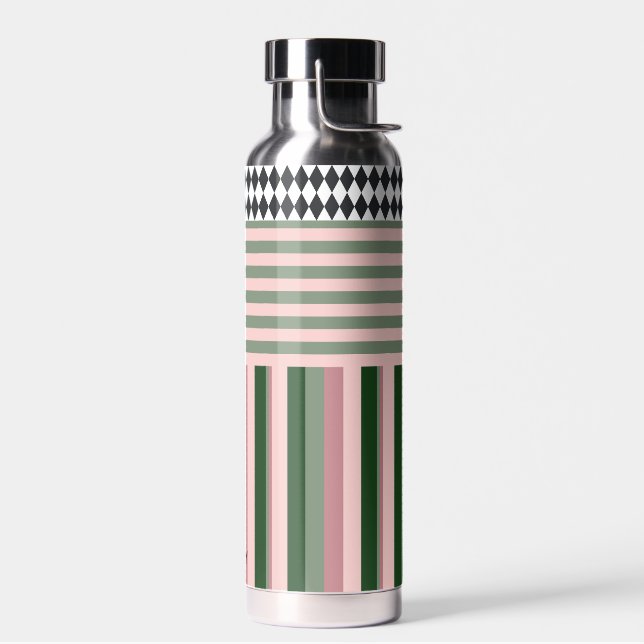 Personalised Modern Pattern Water Bottle (Left)