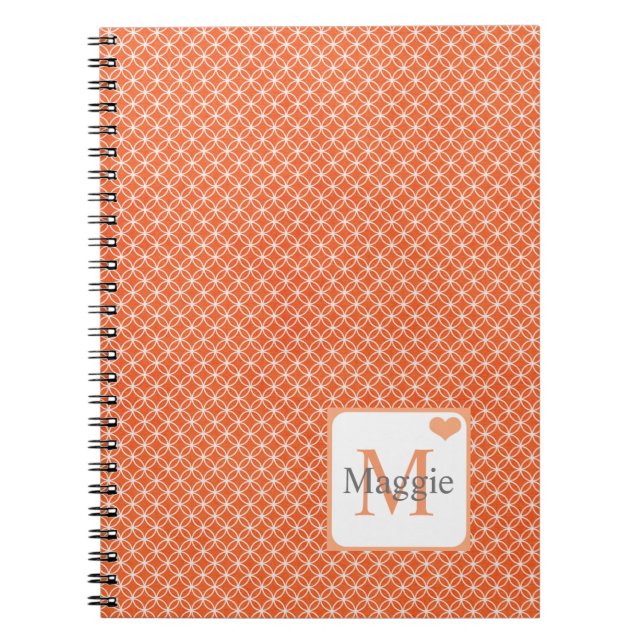 Personalised Modern Peach Design  Notebook (Front)
