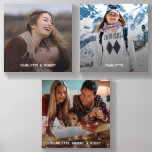 Personalised Modern Photo Collage Acrylic Photo Tile<br><div class="desc">Capture your cherished moments with a personalised custom photo tile. This exquisite tile showcases a heartwarming images of a happy couple, with their pet, their names elegantly inscribed beneath. But the beauty doesn't end there – this tile is a canvas for your own memories. Simply replace the photo with your...</div>