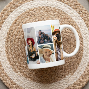 Personalised Modern Photo Collage Gift Coffee Mug