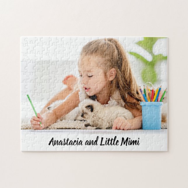Personalised modern photo gift jigsaw puzzle (Horizontal)