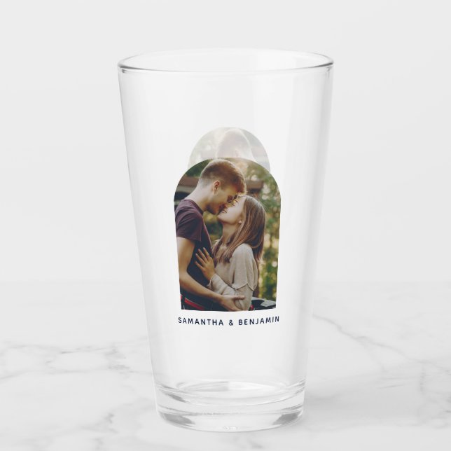Personalised Modern Photo Keepsake Glass (Front)