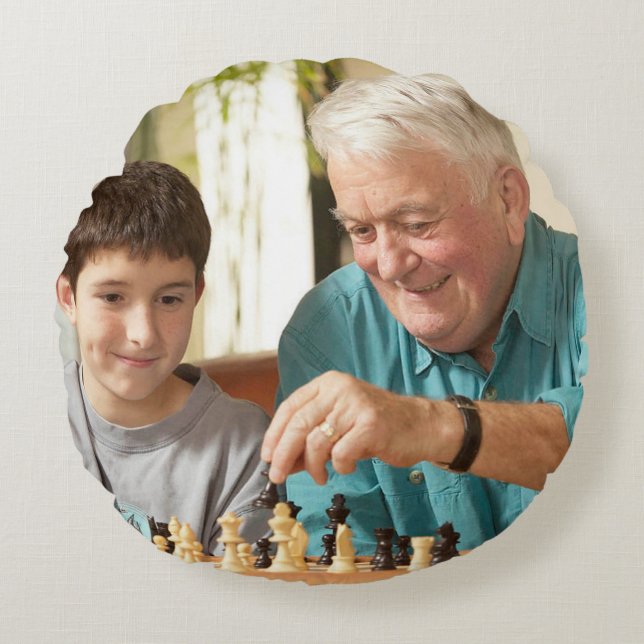 Personalised Modern Photo Round Cushion (Front)