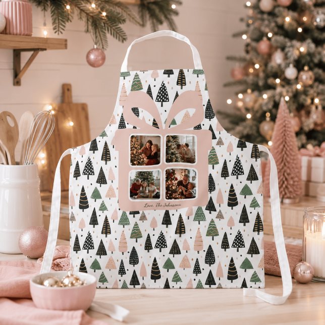Personalised Modern Pink Christmas  Apron (Creator Uploaded)