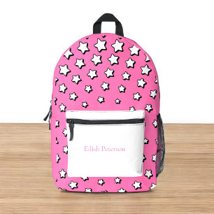 Personalised modern pink stars trendy kids   printed backpack