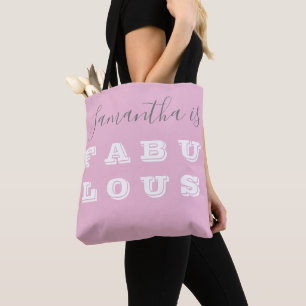 Personalised Modern Pink Typography Tote Bag