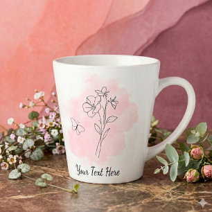 Personalised Modern Pink Watercolor Coffee Mug