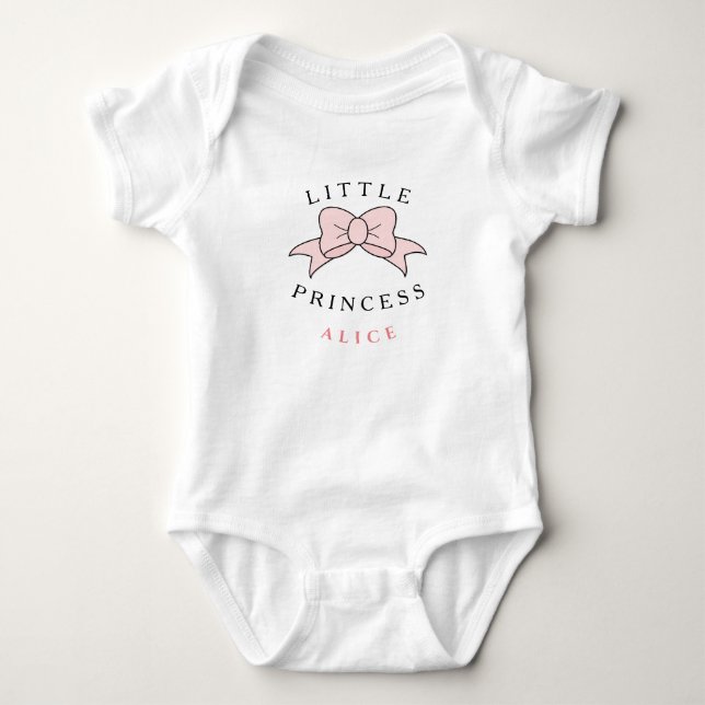 Personalised Modern Princess Baby Girl Bodysuit (Front)