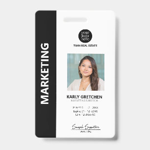 Personalised Modern Professional Employee ID Black Badge