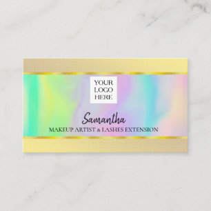 Personalised Modern QR Code Logo Holograph Beauty Business Card